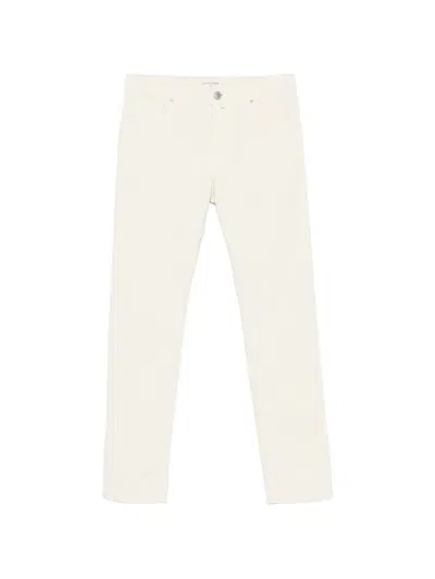 Jacob Cohen Bard Logo-patch Straight-leg Trousers In White