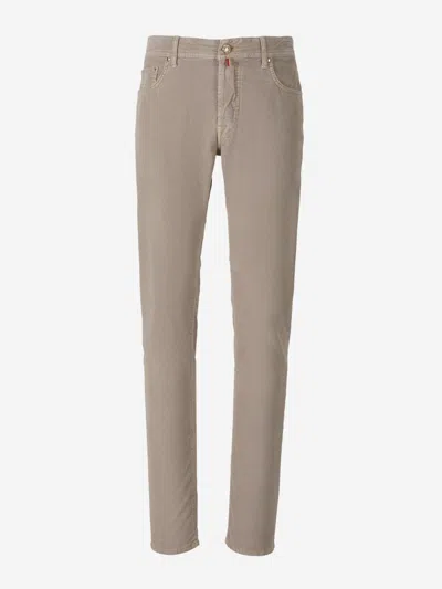Jacob Cohen Bard Micro Corduroy Trousers In Military Green