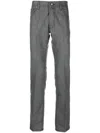 Jacob Cohen Bard Slim-cut Flannel Trousers In Grey