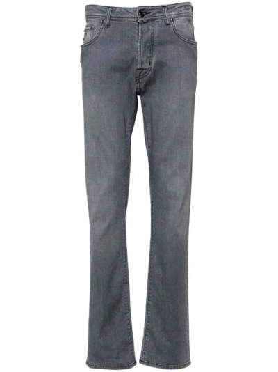 Jacob Cohen Bard Slim-fit Gray Denim Pants In Grey