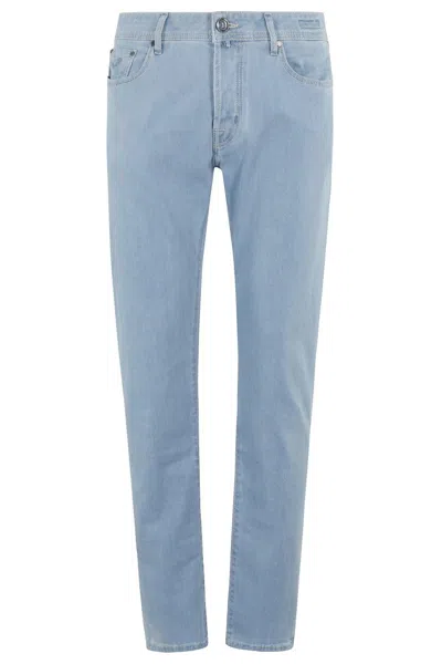 JACOB COHEN BARD SLIM FIT STONE-WASHED DENIM JEANS