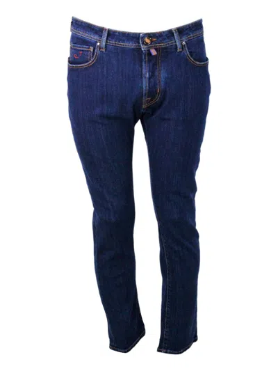 Jacob Cohen Five-pocket Slim-fit Trousers In Blue
