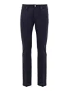 Jacob Cohen Bard Trousers In Blue Slim Wool  In Gold