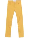 Jacob Cohen Slim Leg Trousers With Belt Loops In Yellow