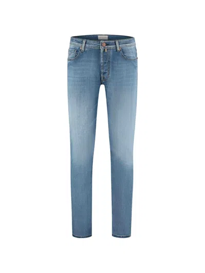 Jacob Cohen Bard Whiskered Jeans In Blue