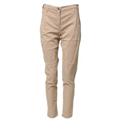 Jacob Cohen Beige Lyocell Skinny High Waist Chino Casual Pants In Brown