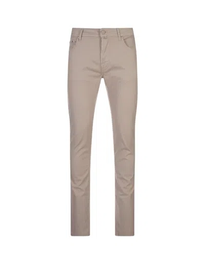 Jacob Cohen Beige Nick Slim Trousers In Brown