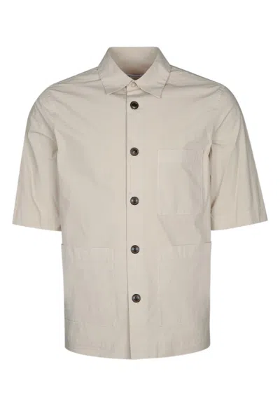 JACOB COHEN BEIGE SHORT-SLEEVED BUTTON-UP SHIRT