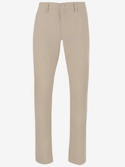 Jacob Cohen Beige Stretch Cotton Trousers In Brown