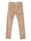 Jacob Cohen Tailored Camel Trousers With Velvety Corduroy Texture In Brown