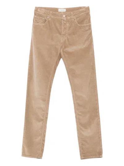 JACOB COHEN Beige velvet-effect trousers JACOB COHEN