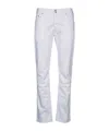 Jacob Cohen Belted Five-pocket Riveted Trousers In White