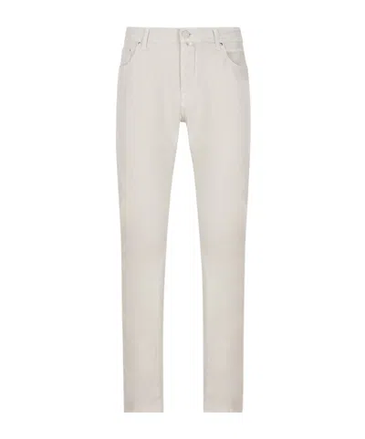 Jacob Cohen Belt Loop Denim Trousers In White