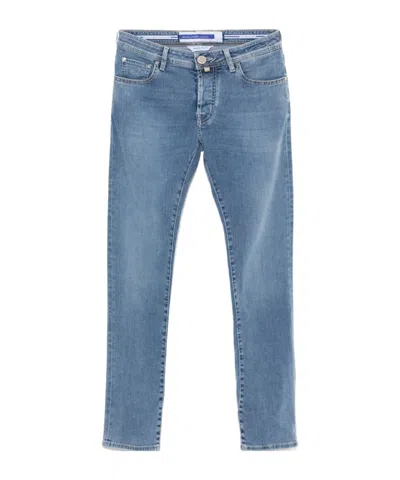 JACOB COHEN BELT LOOP DENIM TROUSERS