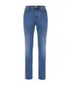 Jacob Cohen Stitched Denim Trousers Featuring Belt Loops In Blue