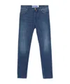 Jacob Cohen Belt Loop Denim Trousers In Blue