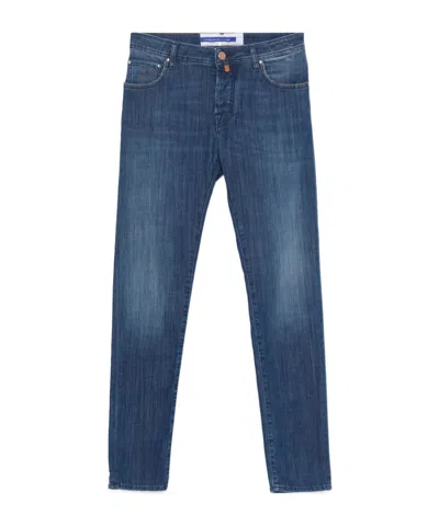 Jacob Cohen Belt Loop Denim Trousers In Blue