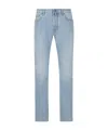 Jacob Cohen Straight Trousers With Five Pockets And Belt Loops In Blue