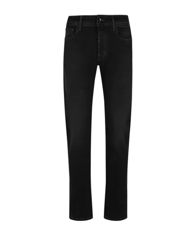 Jacob Cohen Faded-effect Five-pocket Jeans In Black