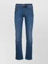 Jacob Cohen Belt Loops Contrast Stitching Faded Effect Trousers