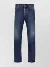 Jacob Cohen Belt Loops Contrast Stitching Faded Jeans In Blue