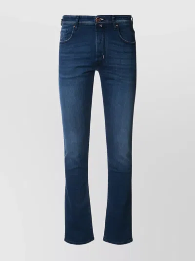 Jacob Cohen Belt Loops Faded Effect Five-pocket Trousers In Blue