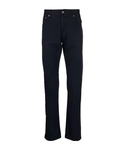 Jacob Cohen Belt Ring Denim Trousers In Black