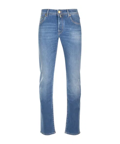 Jacob Cohen Belt Ring Denim Trousers In Blue