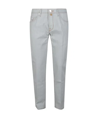 Jacob Cohen Belt Ring Denim Trousers In Gray