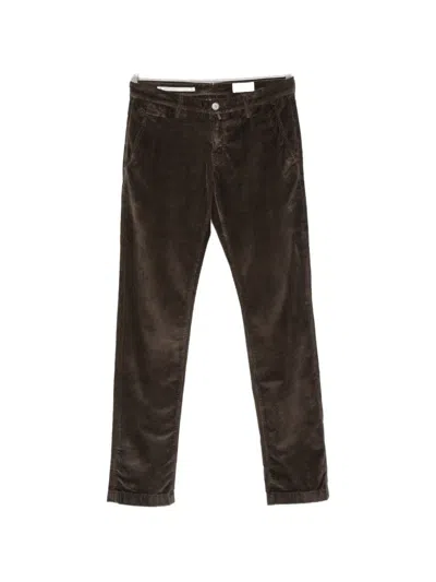 Jacob Cohen Belt-loops Corduroy Trousers In Brown