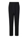 Jacob Cohen Straight-leg Black Trousers With Drawstring Waist In Black