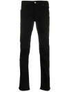 Jacob Cohen Mid-waist Stretch Denim Nick Jeans With Ponyskin Logo Patch In Black
