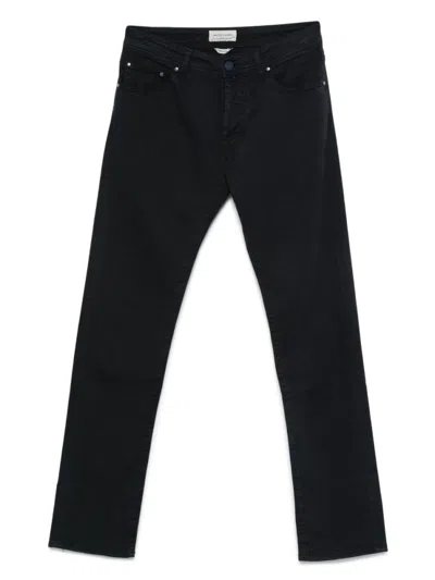 JACOB COHEN BLACK STRAIGHT FIT JEANS