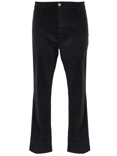 Jacob Cohen Corduroy-effect Straight-leg Trousers In Black