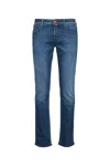 Jacob Cohen Faded Five-pocket Jeans Featuring Belt Loops In Blue