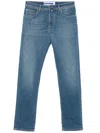 Jacob Cohen Slim Faded Effect Jeans With Belt Loops In Blue