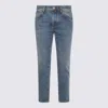 Jacob Cohen Straight Fit Trousers Belt Loops In Sand Washed Blue