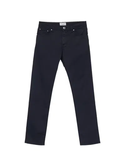 Jacob Cohen Blue Cotton Pants In Black
