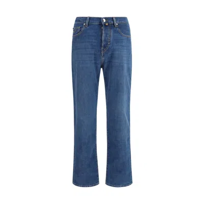 Jacob Cohen Blue Cotton Straight-leg Jeans