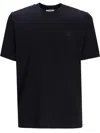 Jacob Cohen Blue Crewneck Embroidered Logo T-shirt In Black