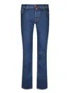 Jacob Cohen Denim Trousers With Belt Loops And Contrast Stitching In Blue