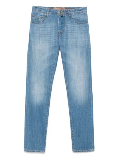Jacob Cohen Blue Five Pockets Denim Jeans In Multicolor