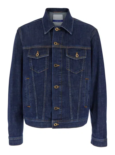 Jacob Cohen Blue Jacket With Classic Collar In Denim Stretch Woman