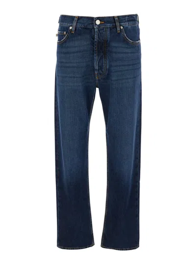 Jacob Cohen Blue Jeans With Logo Patch On The Rear In Denim Man