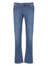 Jacob Cohen Blue Jeans With Logo Patch On The Back In Blue