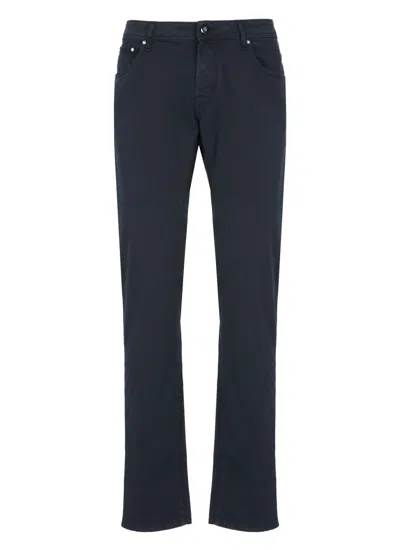 Jacob Cohen Blue Nick Slim Trousers In Black