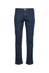 Jacob Cohen Trousers With Belt Loops And Pockets In Blue
