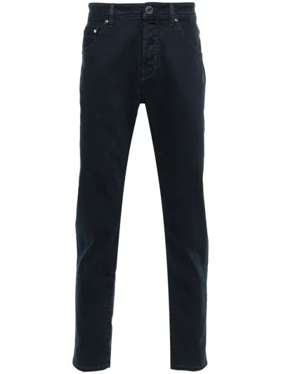 Jacob Cohen Embroidered-logo Straight-leg Jeans In Blue