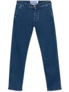 Jacob Cohen Skinny Stretch Cotton Long Jeans In Blue