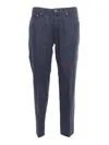 Jacob Cohen Bard Cotton Stretch Trouser With Iconic Handkerchief In Blue
